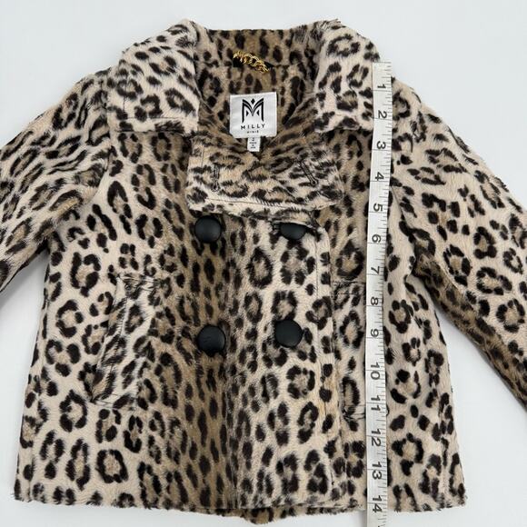Milly Minis Girl's Animal Print Faux Fur‎ Coat Size 2 - Picture 10 of 13